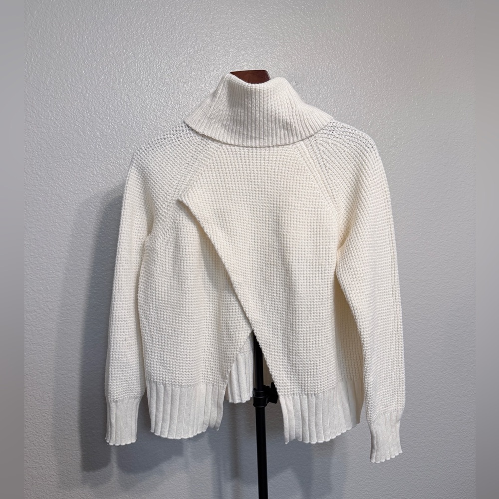 Madewell Eastbrook Cross-Back Cotton/Merino Wool Turtleneck Sweater - Size Small - Picture 2 of 6